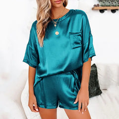 Summer Satin Pajamas Set Women