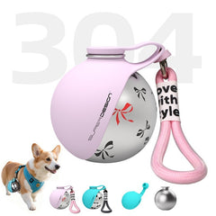 Portable Dog Water Bottle with Stainless Steel Travel Bowl