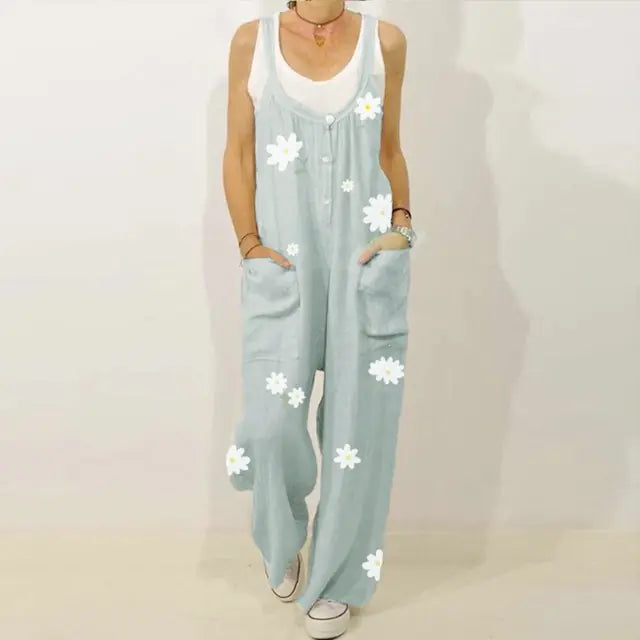 Stylish Women's Sleeveless Jumpsuit with Pockets
