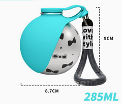 Portable Dog Water Bottle with Stainless Steel Travel Bowl
