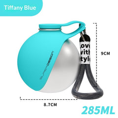 Portable Dog Water Bottle with Stainless Steel Travel Bowl