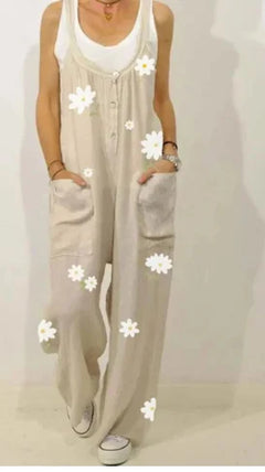 Stylish Women's Sleeveless Jumpsuit with Pockets